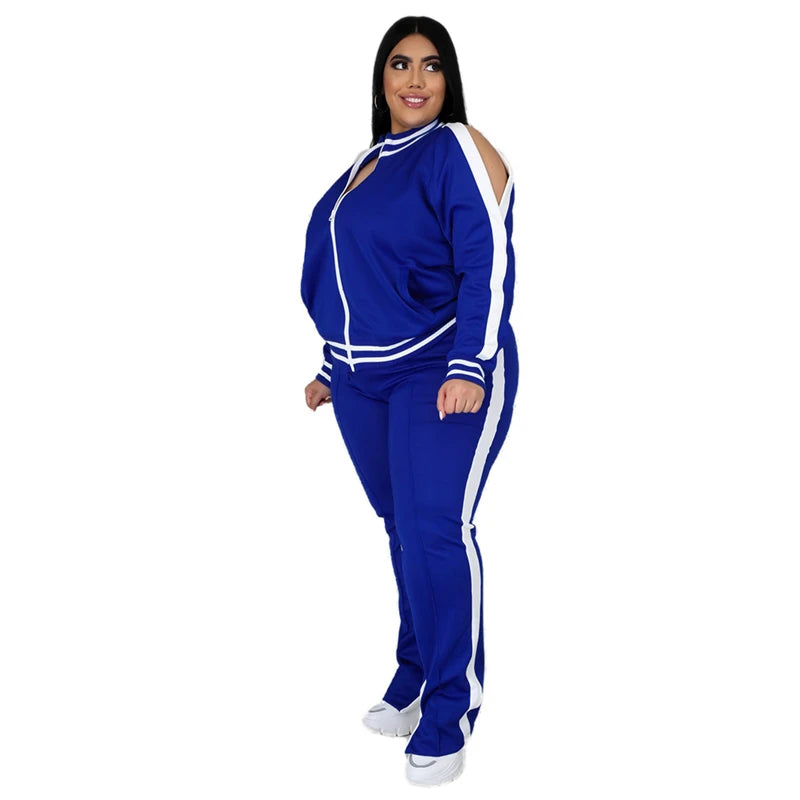 Plus Size Two Piece Set Women Jogger