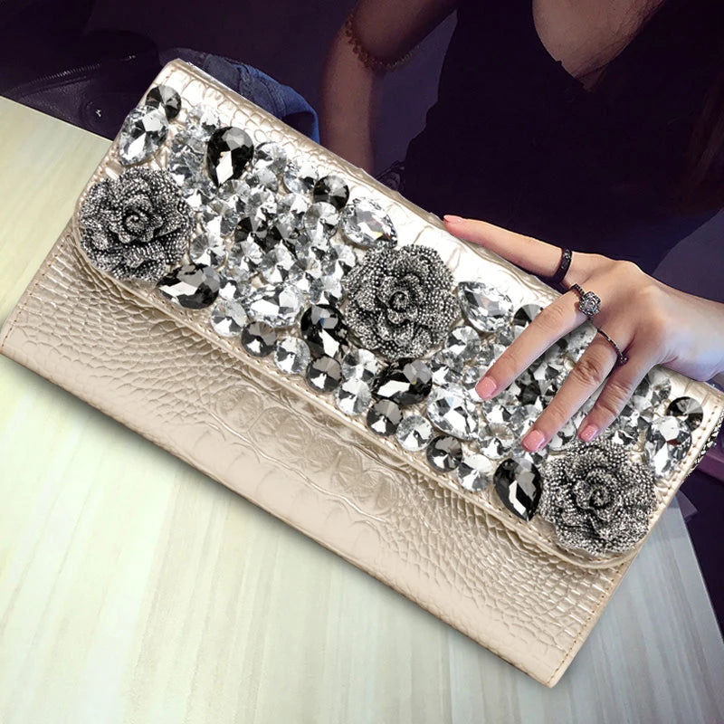 Genuine Leather Real Cowhide Envelope Clutch