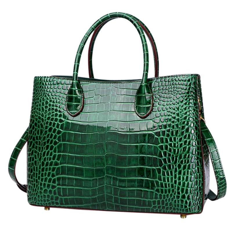 Genuine Leather Crocodile Shoulder Bag