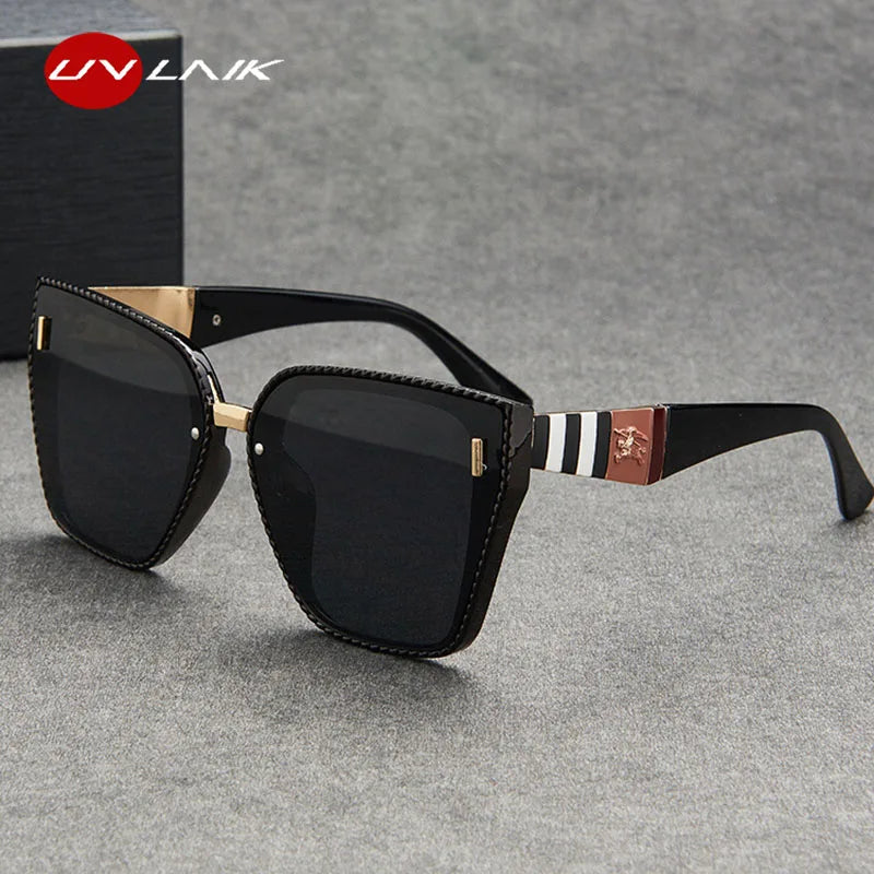 UVLAIK Fashion Sunglasses Women Men Square Sun Glasses Anti-Reflective Vintage Outdoor Driving Shade Oculos Mirror UV400