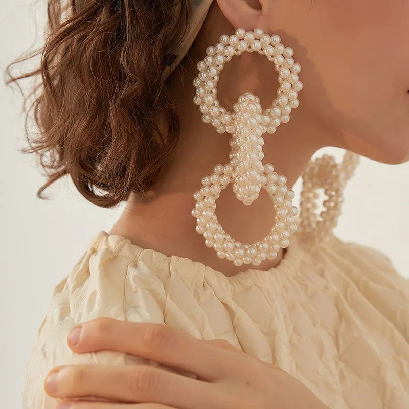 Exaggerated Baroque Pearl Earrings