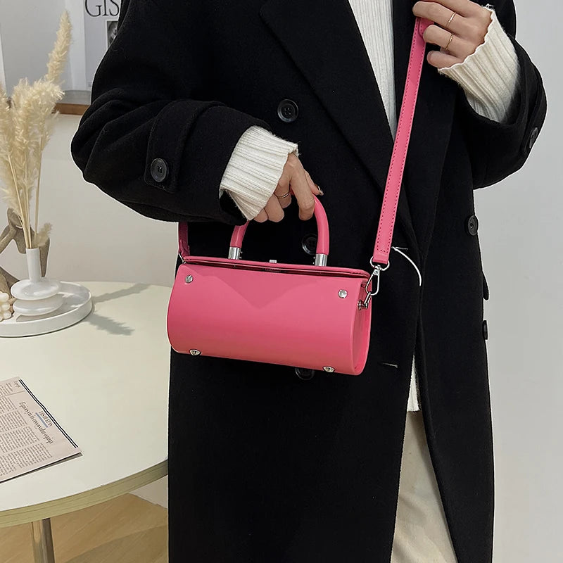 Luxury Brand Barrel-Shaped Clutch Handbag