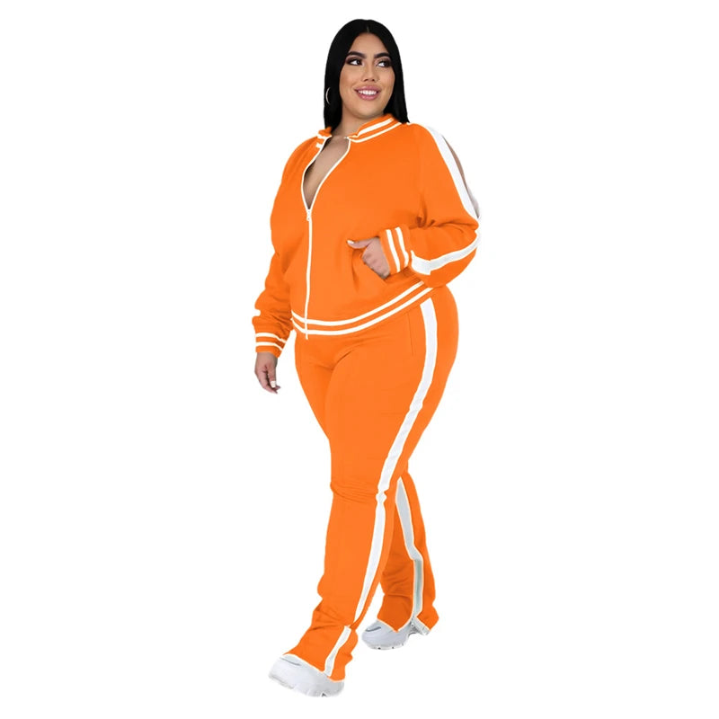Plus Size Two Piece Set Women Jogger