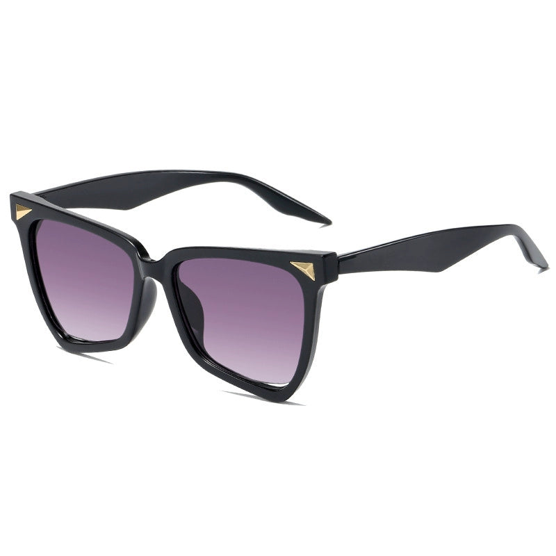 Retro Cats' Eye Sunglasses Women's American Style Asymmetrical Colorful Sunglasses Good-looking Anti-Ultraviolet Photography Fashion Large Rim