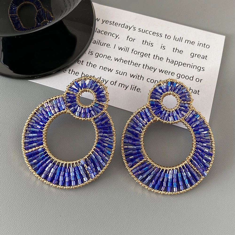 Blue Statement Earrings