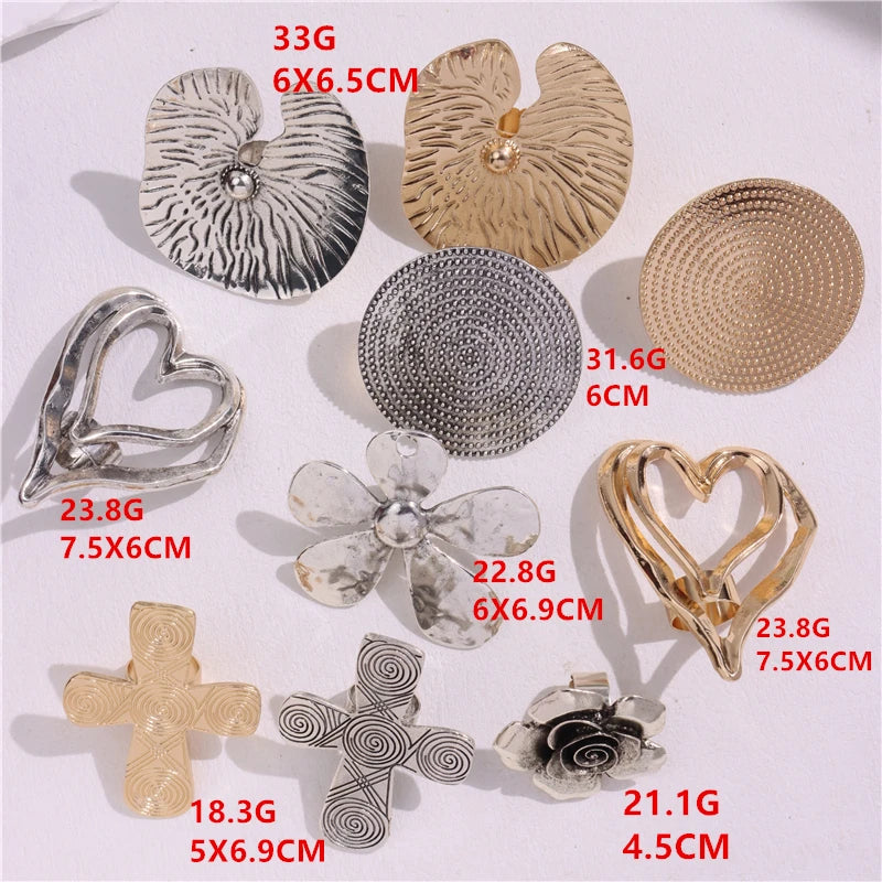 Exaggerated Large Heart Flower Rings Irregular Vintage