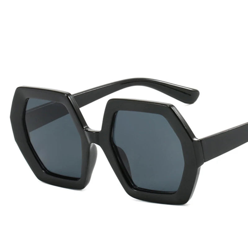 Square Irregular Sunglasses Women Oversized Polygon Luxury Yellow Shades