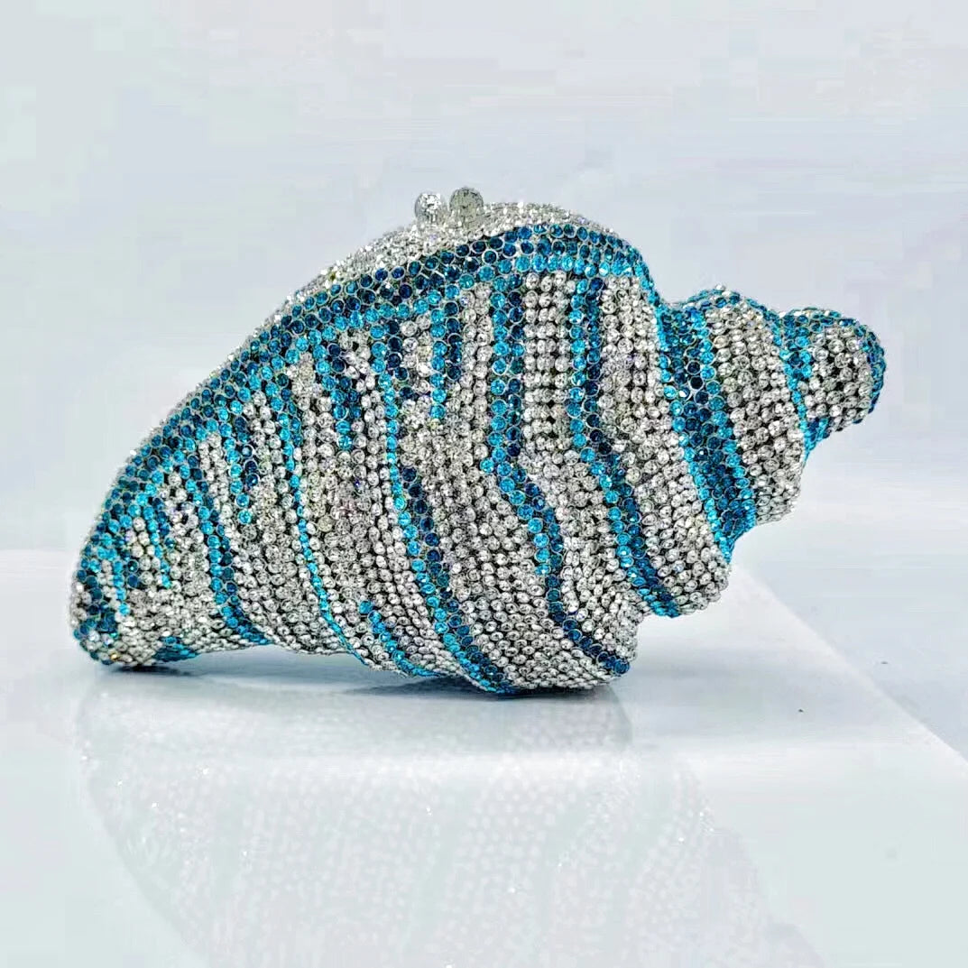 Shell Crystals Clutch Purse