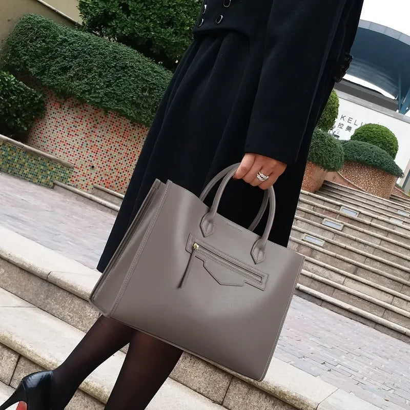 Leather New High Capacity Women's Commuter Bag Light Luxury Brand One Shoulder Crossbody Handbag