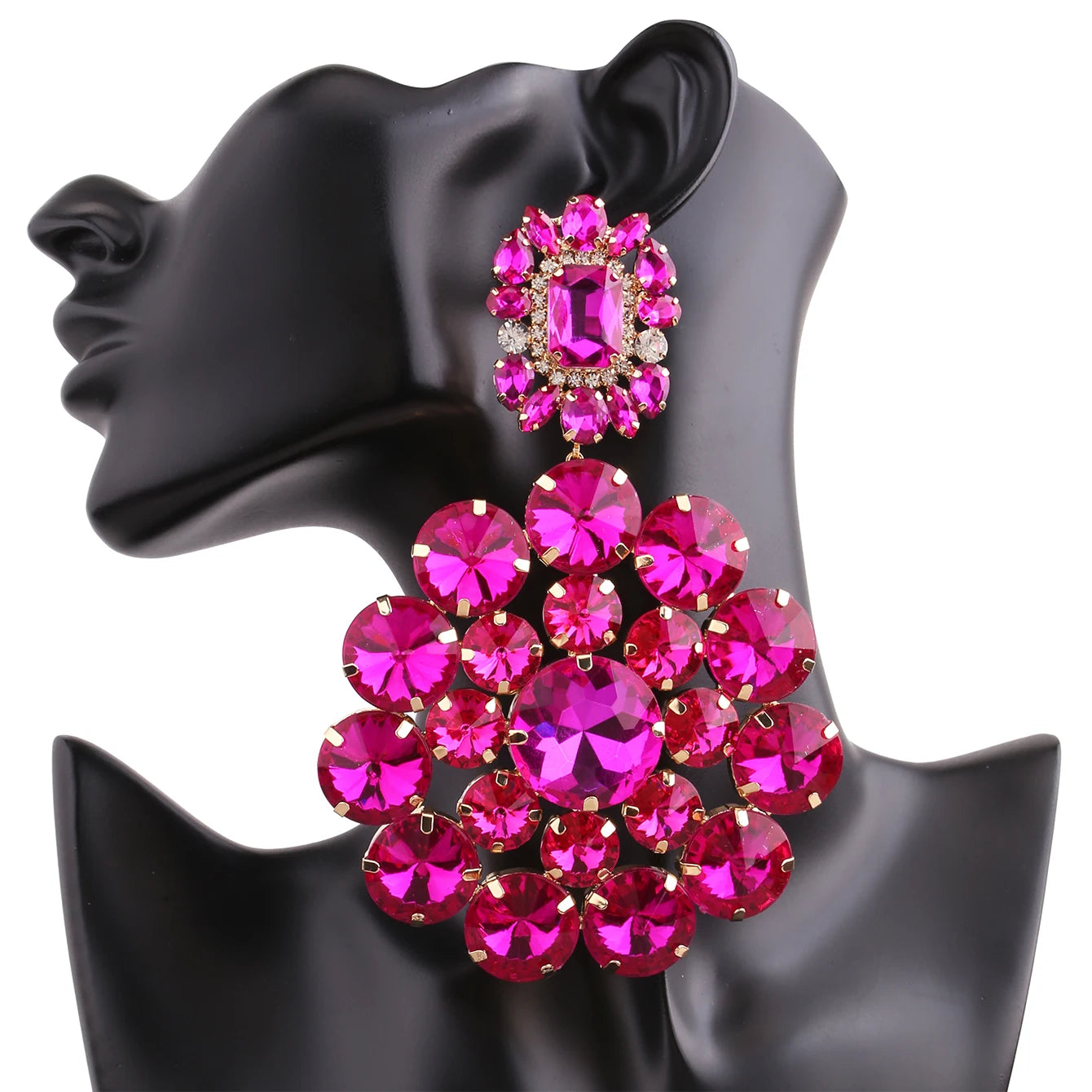 Big Rhinestone Drop Dangle Earrings