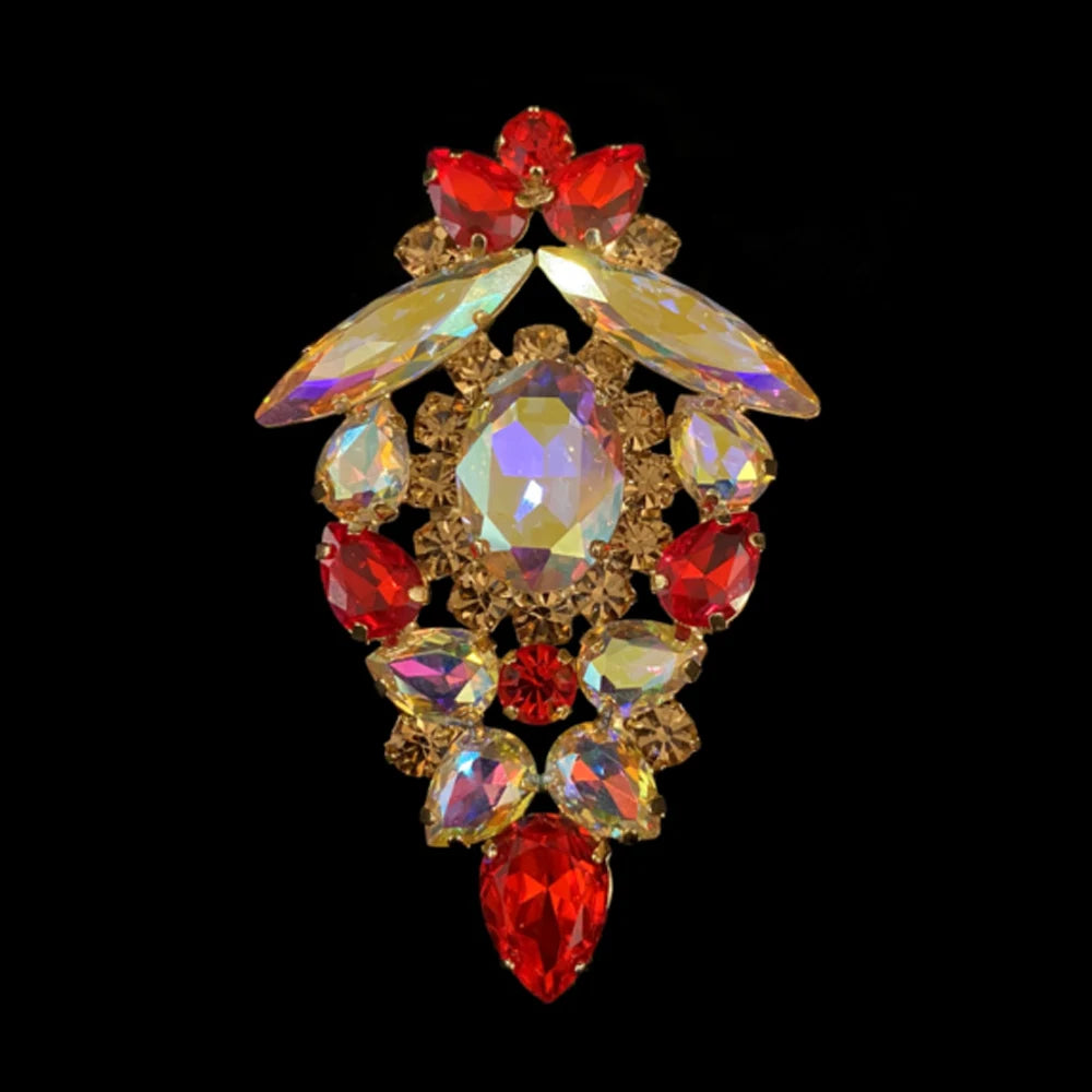 Red Rhinestone Exaggerated Rings