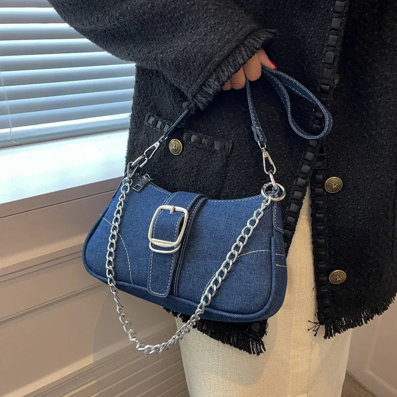 Denim Casual Underarm Shoulder Bag