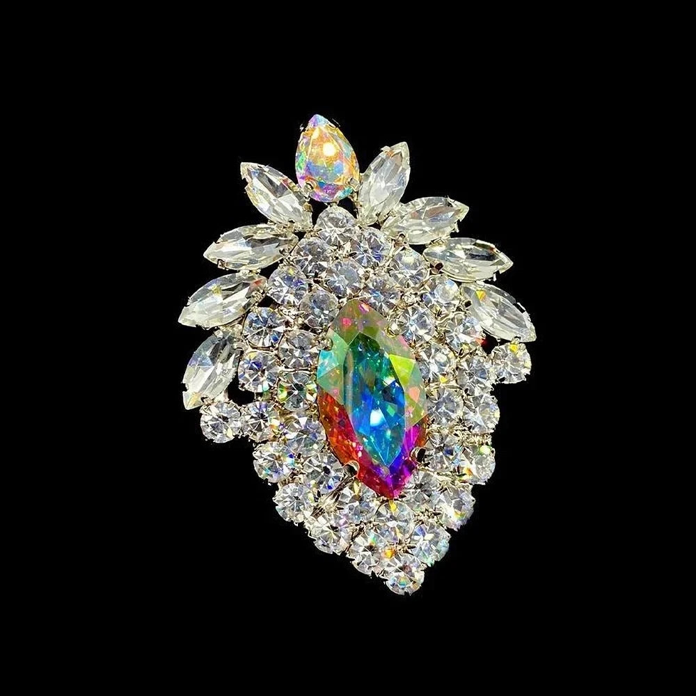 Geometry Rhinestone Horse Eye Ring Wedding Accessories for Women Drag Queen Statement Crystal Ring Adjustable Luxury Jewelry