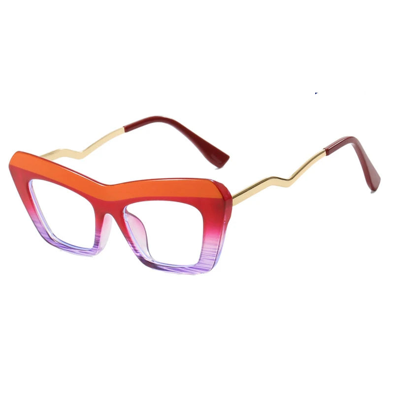 Vintage Big Cat Eye Glasses Frames For Women Fashion Oversized Square Retro Clear Lens Optical Eyeglasses Frame Ladies Spectacle
