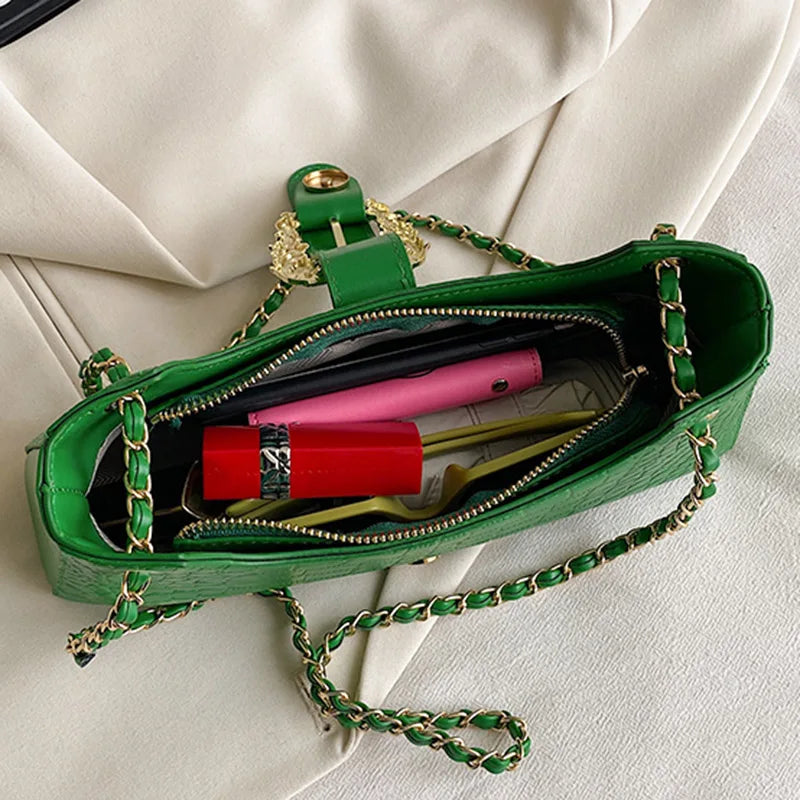 Crocodile Pattern Chain Shoulder Bags Handbags