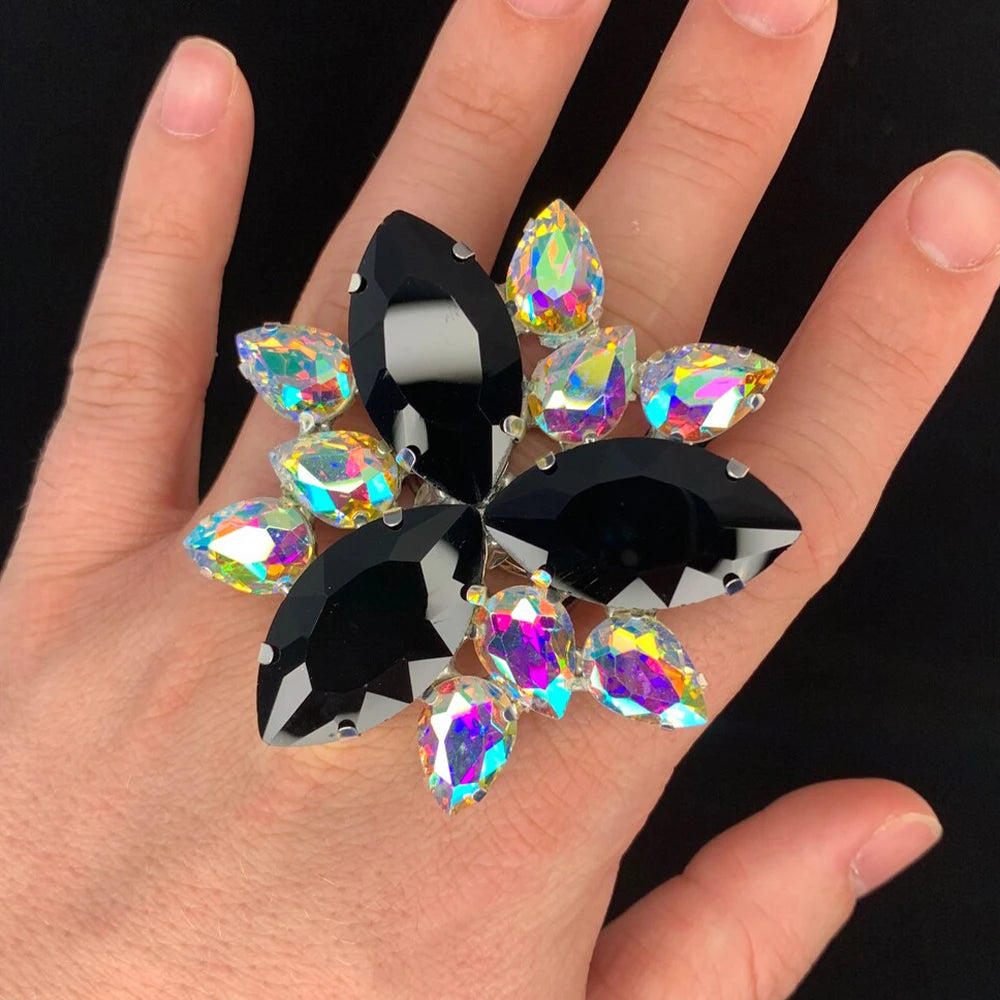 Exaggerate Rhinestone Drop Rings