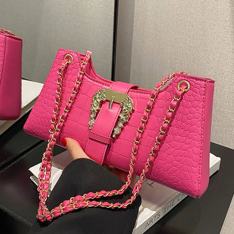 Crocodile Pattern Chain Shoulder Bags Handbags