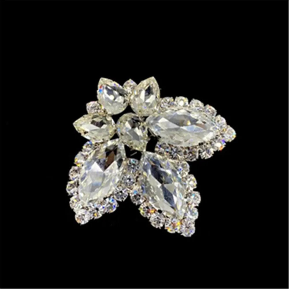 Luxurious Crystal Oversized Flower Open Finger Ring Decoration for Women Rhinestone Geometric Big Gemstone Adjustable Big Rings