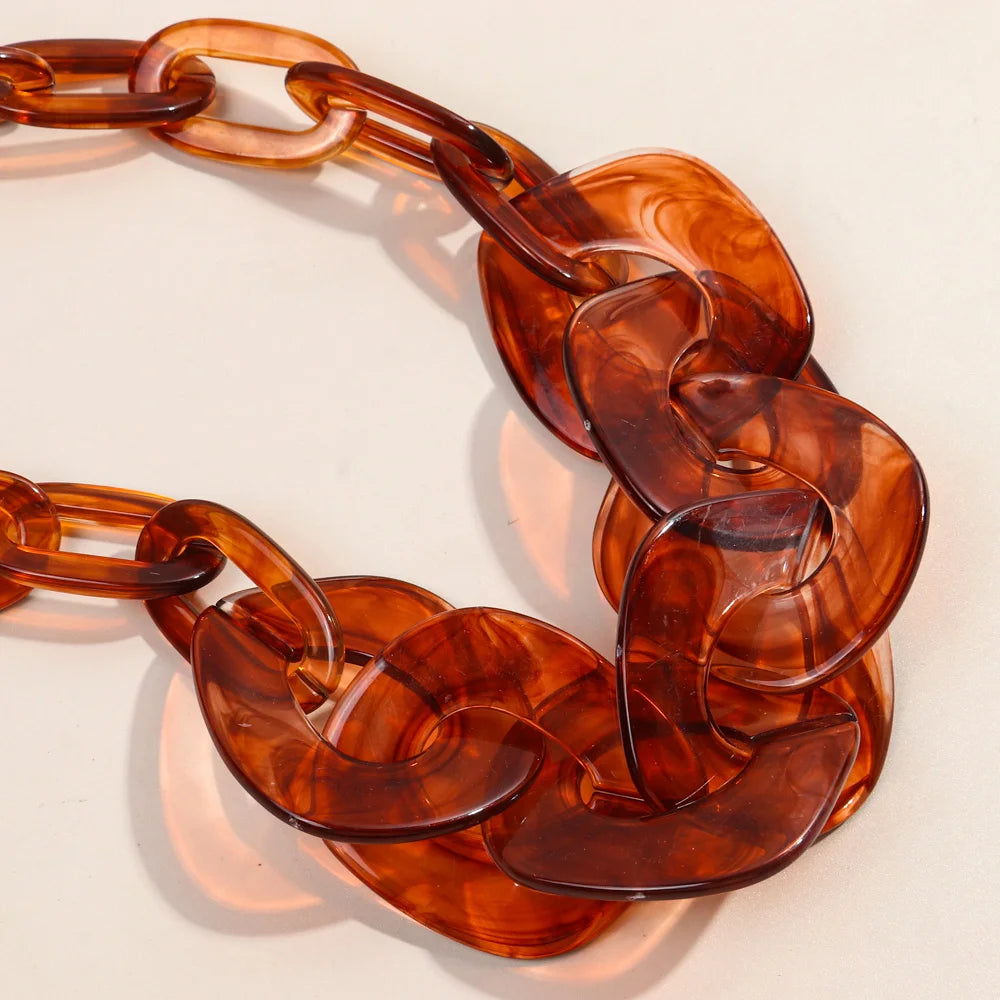 FishSheep Trendy Acrylic Tortoiseshell Choker Necklaces