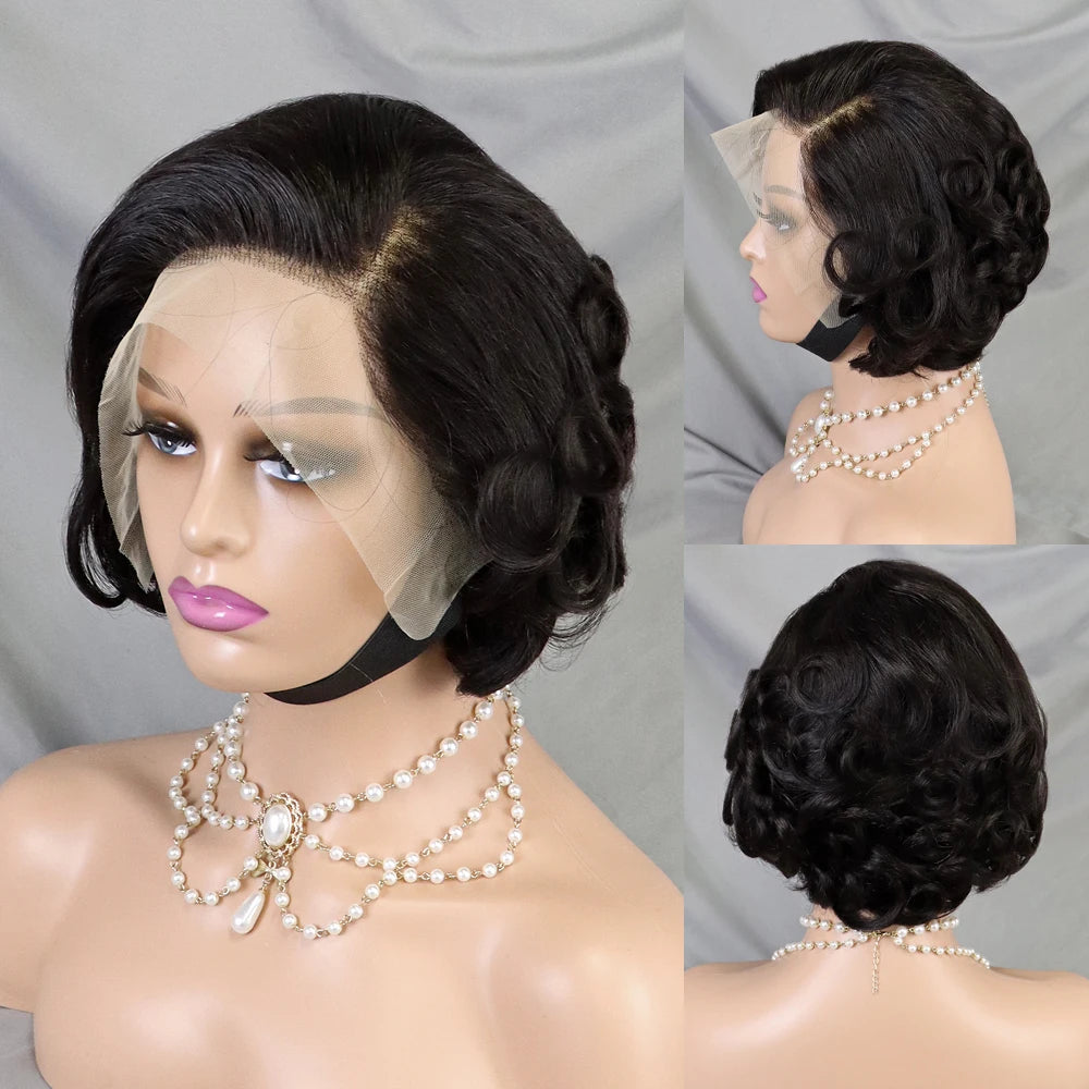 Pixie Cut Wig Short Bob Human Hair 13x4 Lace Frontal Human Hair Wig