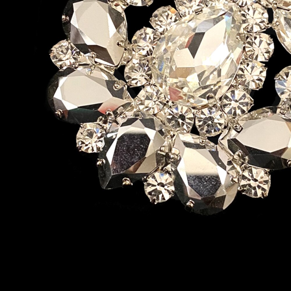 Exaggerated Crystal Open Rings Adjustable Jewelry Rhinestone Gemstone Accessories