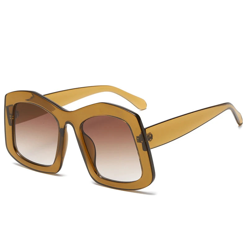 Retro Oversize Square Gradient Orange Sunglasses