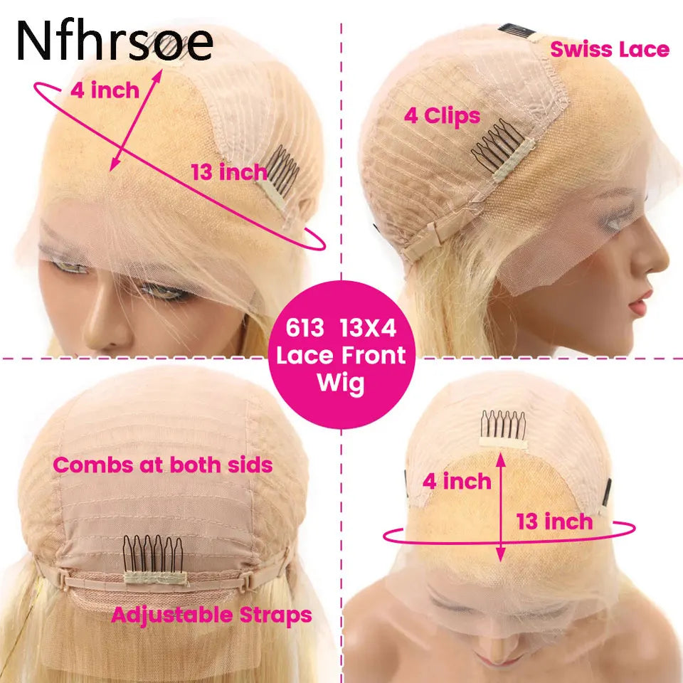 Yellow Colored Bob Wig 13x4 Lace Front Human Hair Short Straight Lace Front Wig