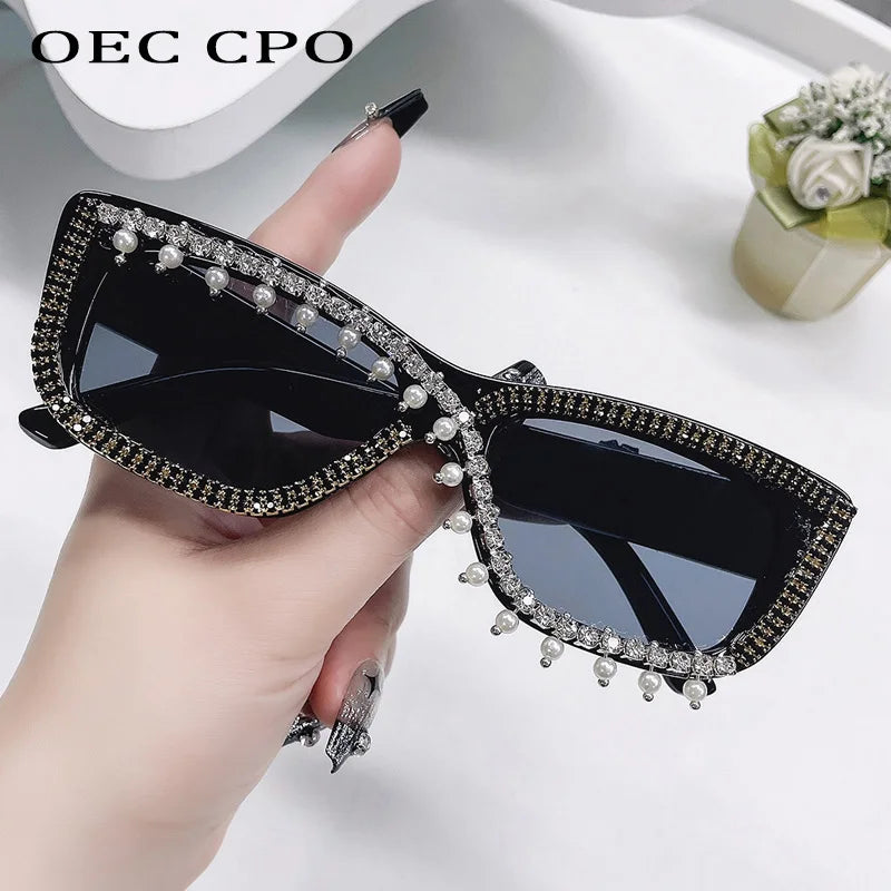 Diamonds Rectangle Sunglasses Women Sexy Trends Luxury Rhinestone Sun Glasses Ladies Fashion Shades UV400 Eyewear De Sol Oculos