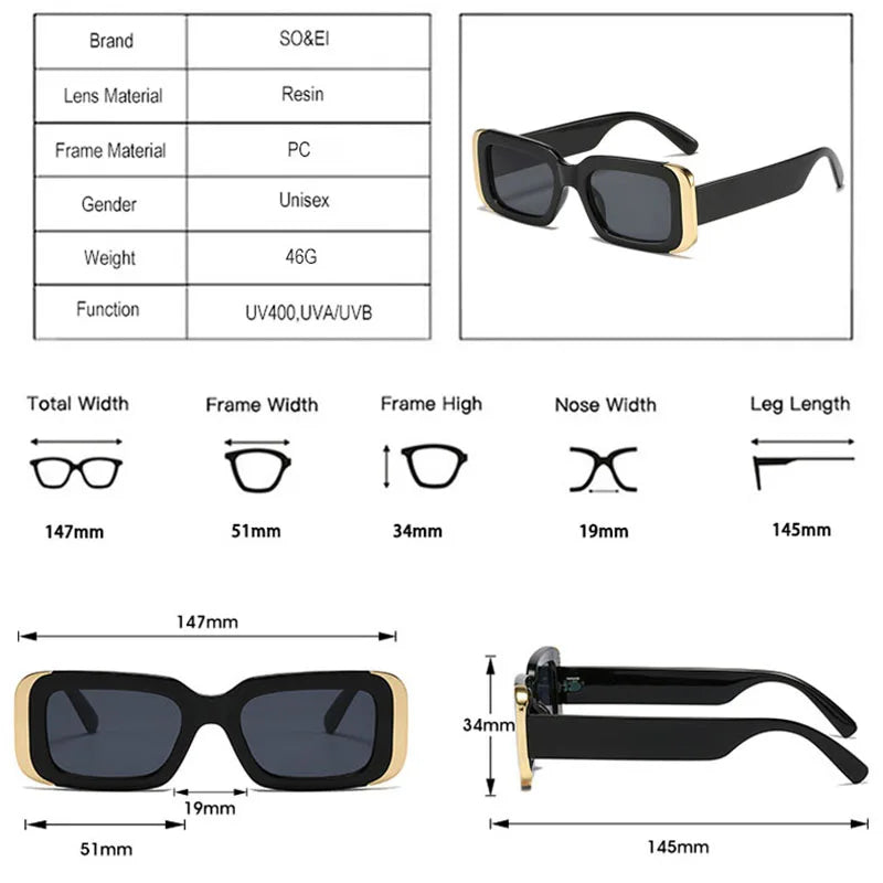 Square Sunglasses Jelly Color Shades UV400