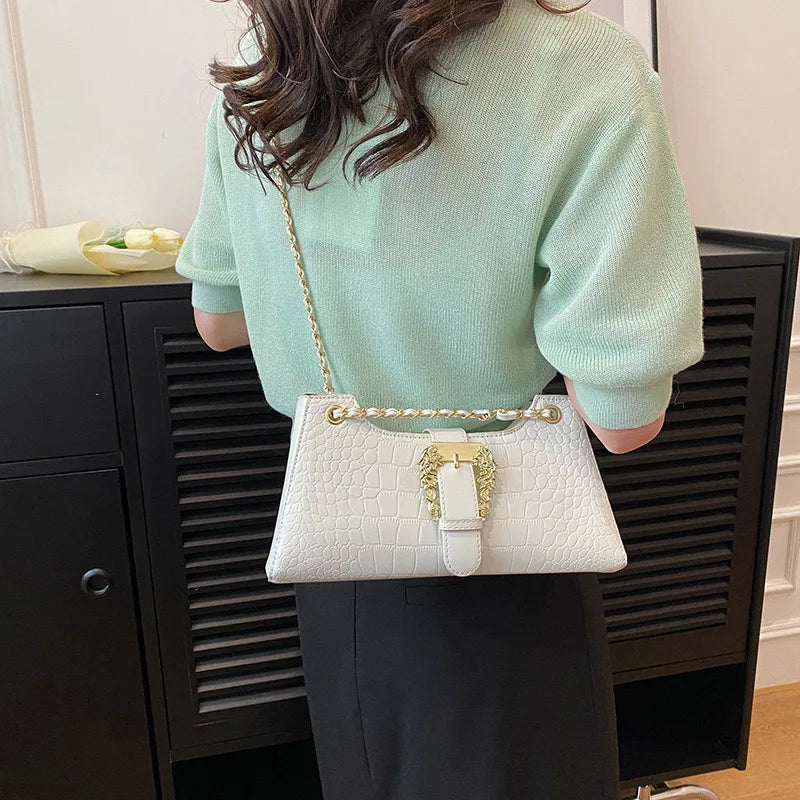 Crocodile Pattern Chain Shoulder Bags Handbags