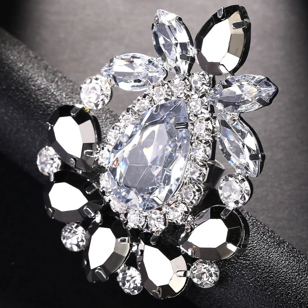 Exaggerated Rhinestone Large Ring