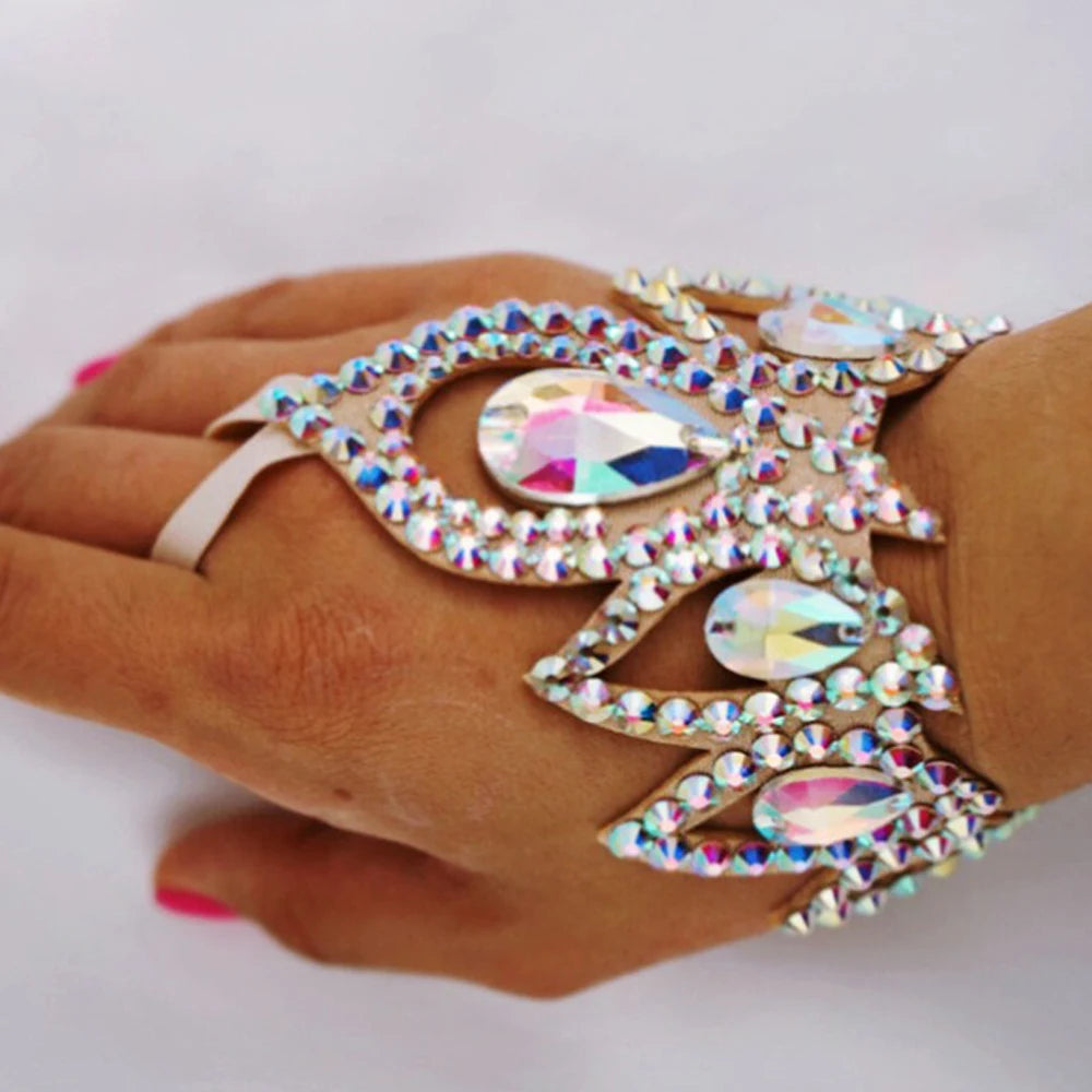 Stonefans Rhinestone Drop Finger Bracelet Chains for Women Free Shipping Luxury Accessories Statement Belly Dance Head Jewelry