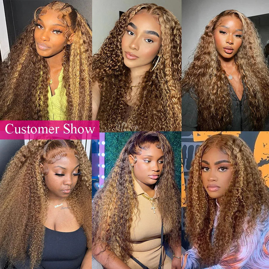 Highlight Wig Human Hair Ombre HD Lace Wig 13x6 Deep Wave Frontal Wig