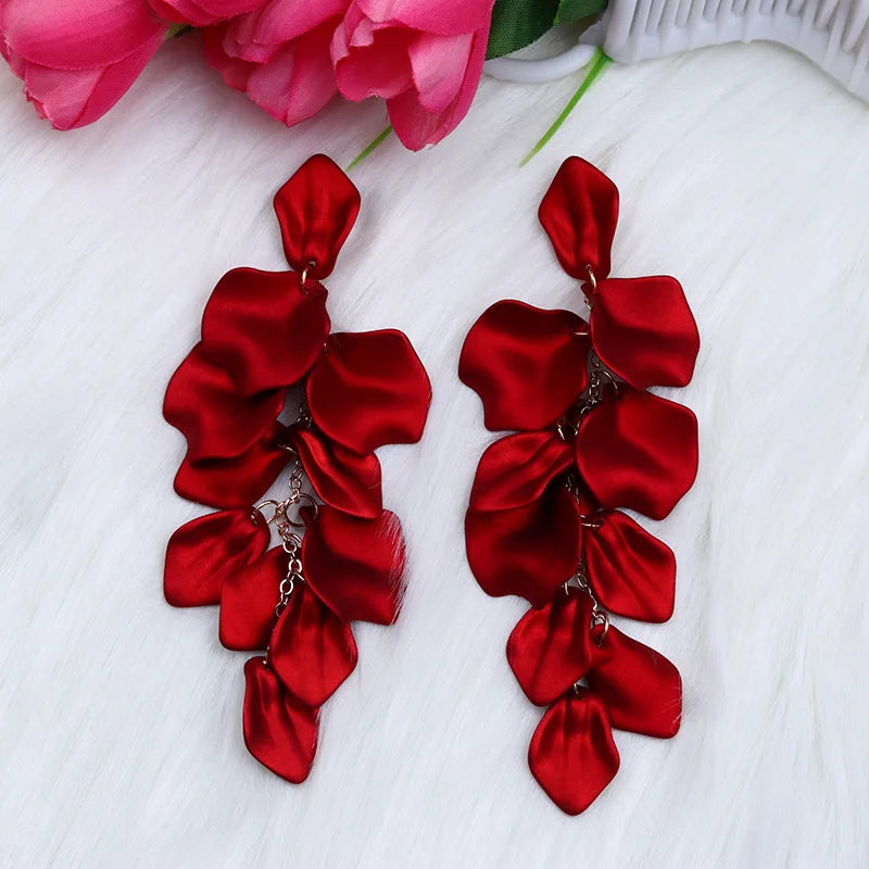 Sweet Flower Long Bohemian Drop Earrings Acrylic Tassel