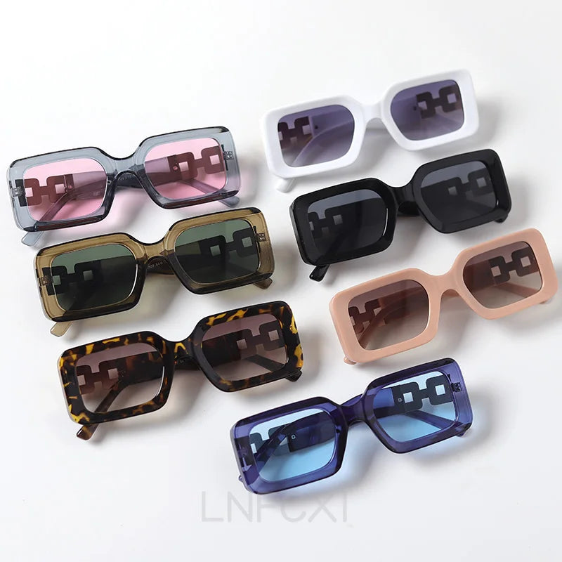 Retro Square Trendy Pink Diamond Connecting Frames