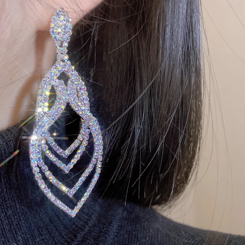 Crystal Long Drop Earrings