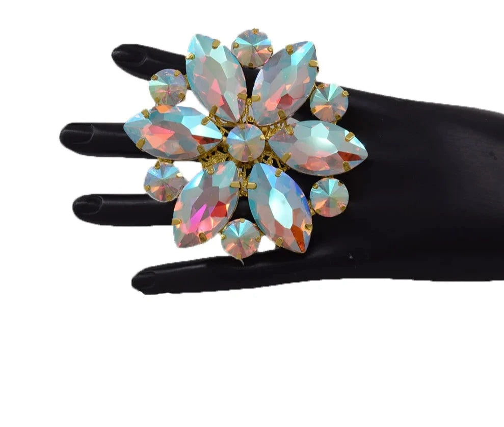 Luxurious Gemstone Crystal Ring