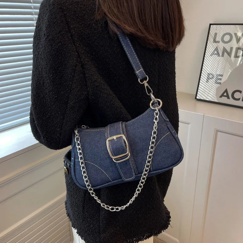 Denim Casual Underarm Shoulder Bag