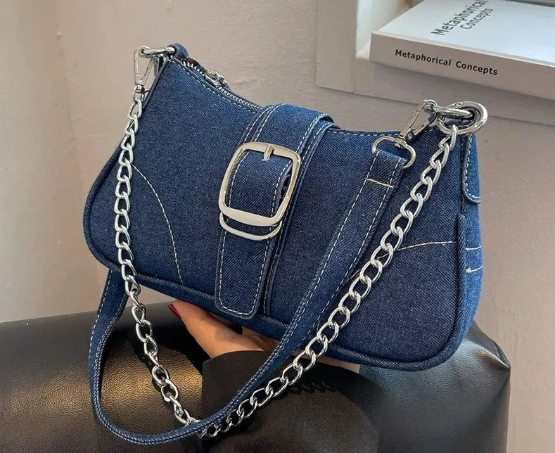 Denim Casual Underarm Shoulder Bag