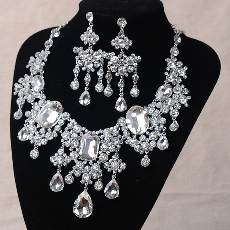 Exquisite Necklace Earrings Three Piece Set & Suitable