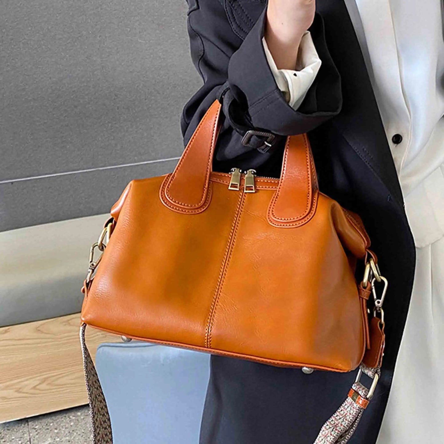 Vintage Genuine Leather Retro Shoulder Handbag