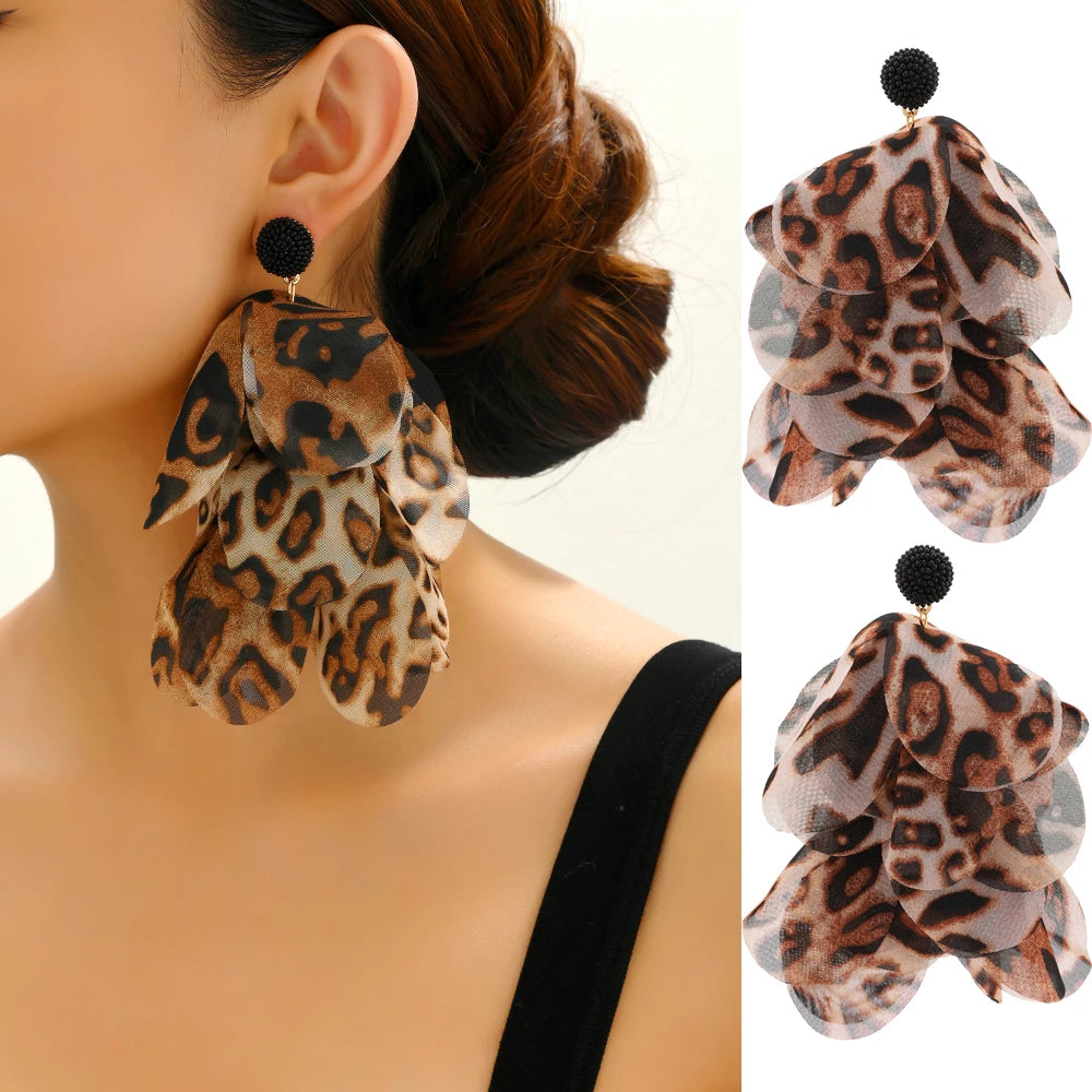 Bohemian Flower Big Dangle Earrings
