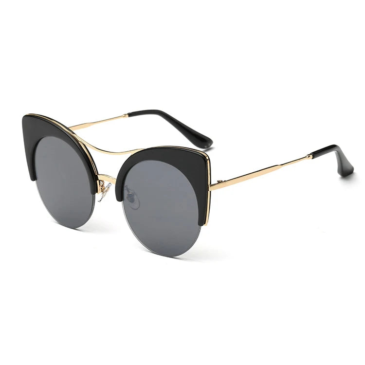 2023 Cat Eye Big Size Brand Designer Sunglasses Mirror PINK Rose Gold Sun Glasses Hot Classic Fashion female glasses