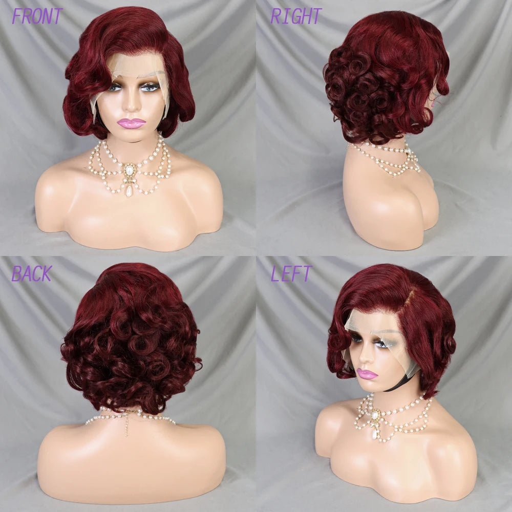Pixie Cut Wig Short Bob Human Hair 13x4 Lace Frontal Human Hair Wig