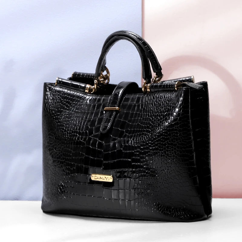 Luxury Brand Bag High Quality Crocodile Embossed Famous Designer Leather Handbag Large Capacity Single Shoulder Crossbody Bag