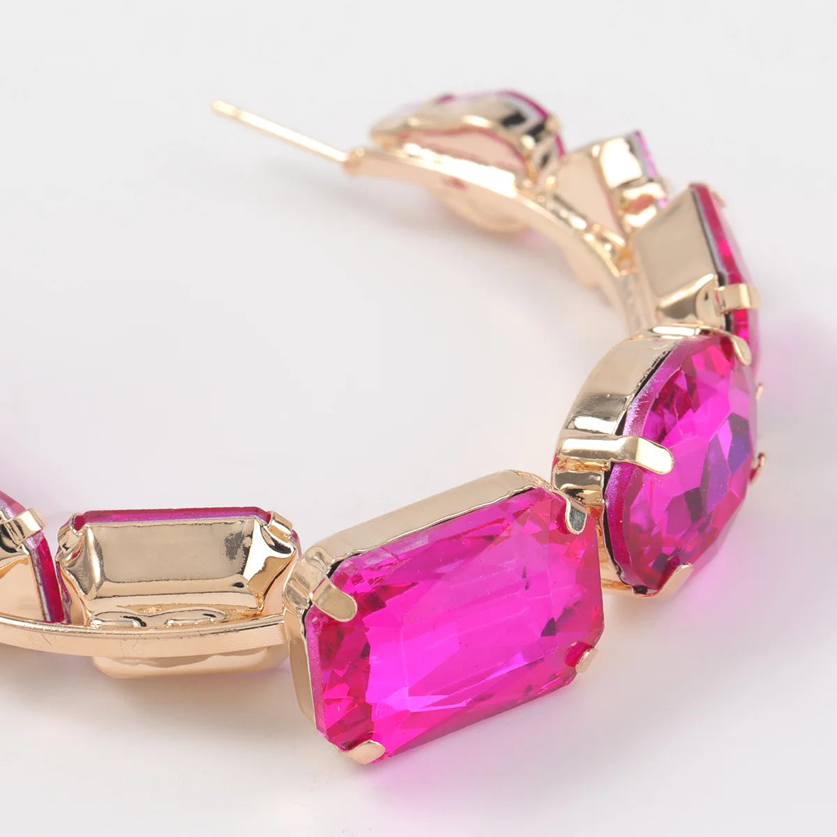 Gorgeous Pageant Sparkle Iridescent Crystal Rhinestone Hoops