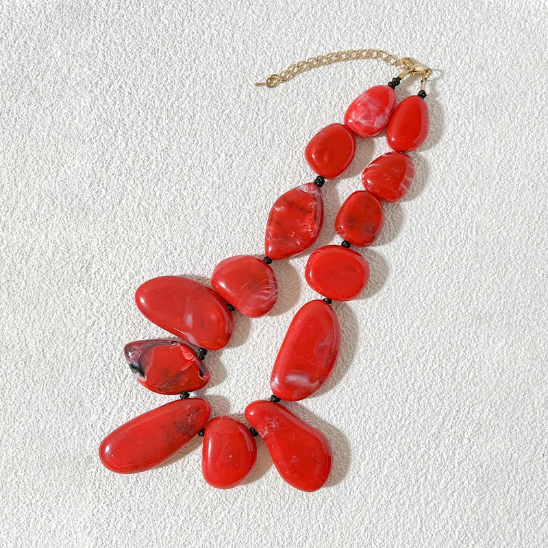 Colorful Chain Big Necklaces for Women Girls Multi Color