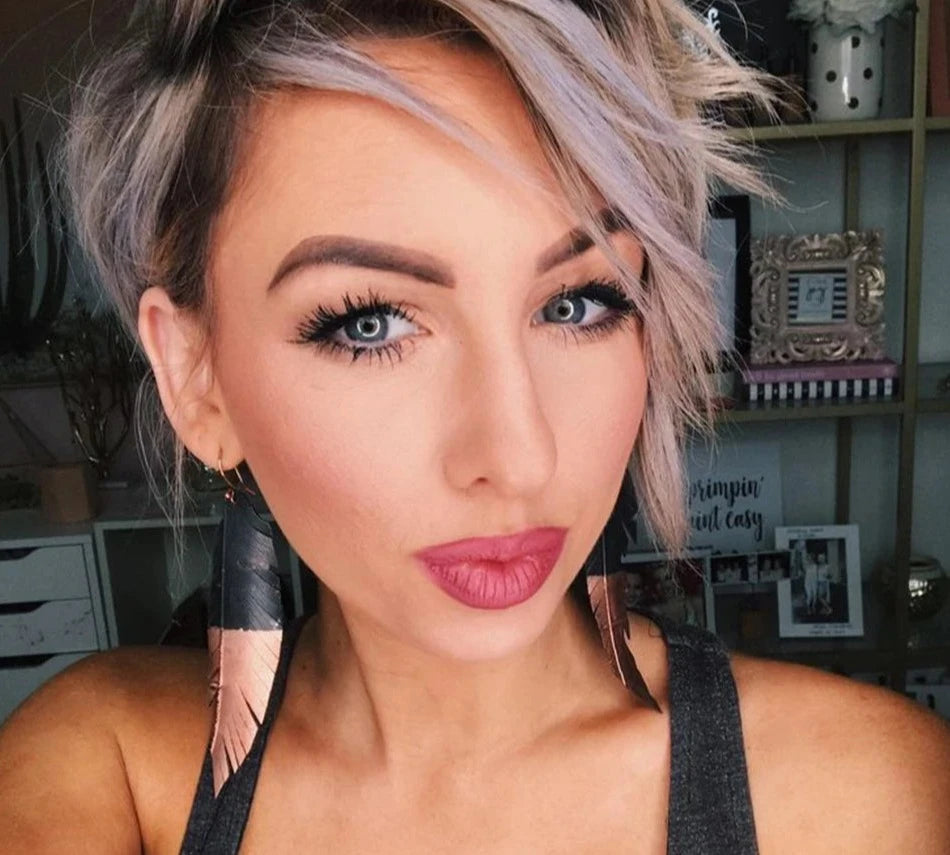 Short Pixie Straight Bob Human Hair Lace Wigs