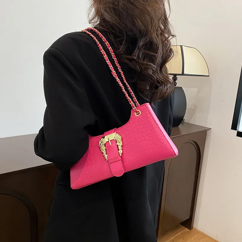 Crocodile Pattern Chain Shoulder Bags Handbags