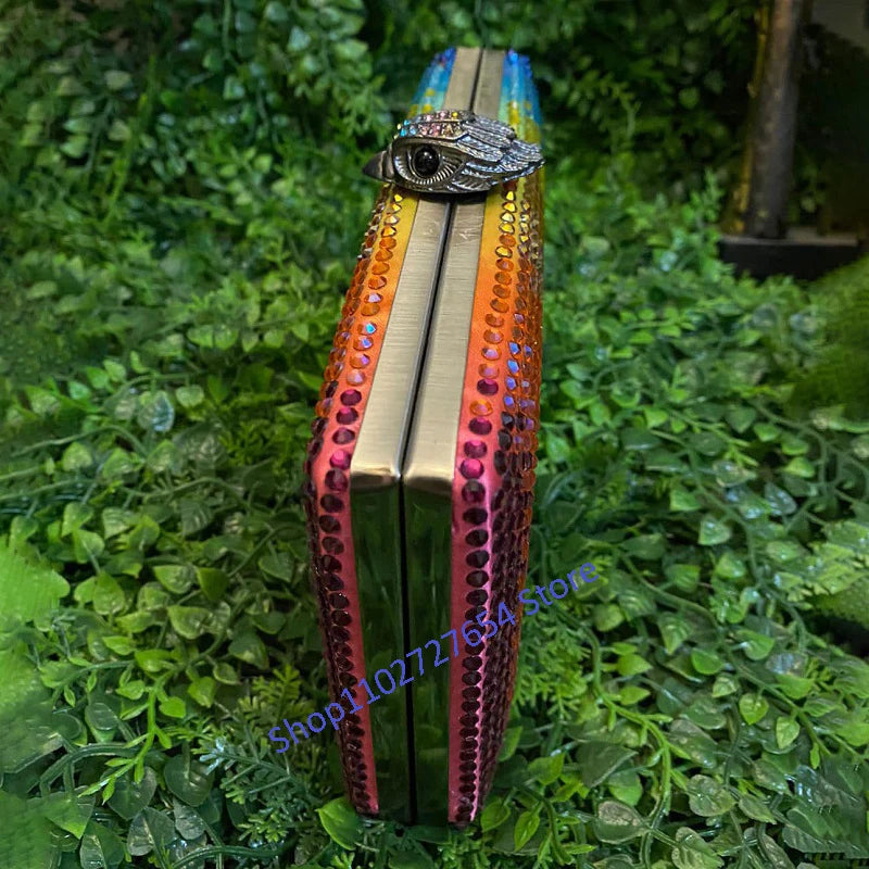 Mettalic Multi Colorful Patchwork Handbag